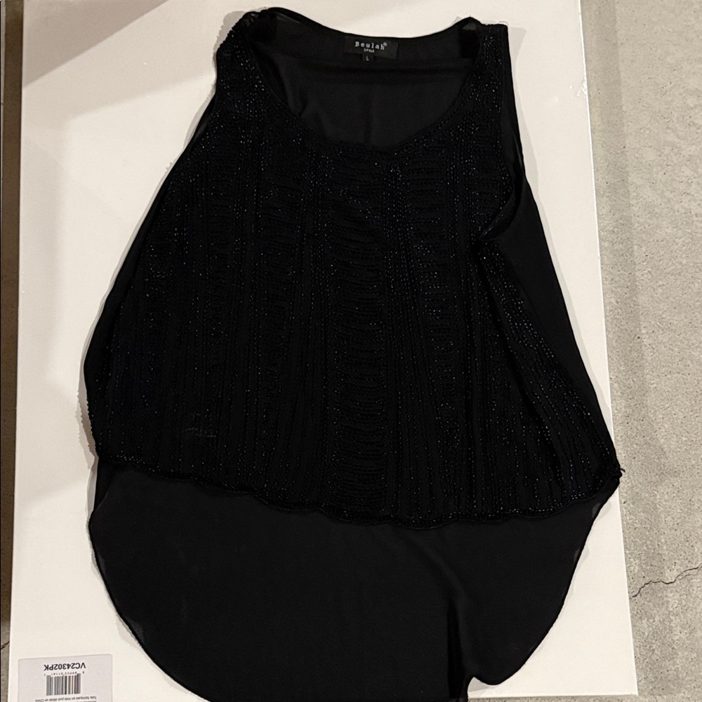 Black Beaded Tank Top